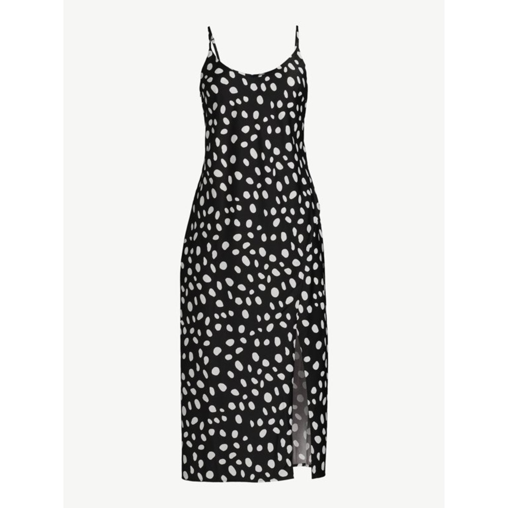 Scoop Women's V-Neck Midi Slip Dress with Slit